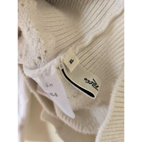 Simple Retro Floral Cardigan Grandma Cottagecore Ivory Pastel Embroidered Knit - Picture 11 of 12